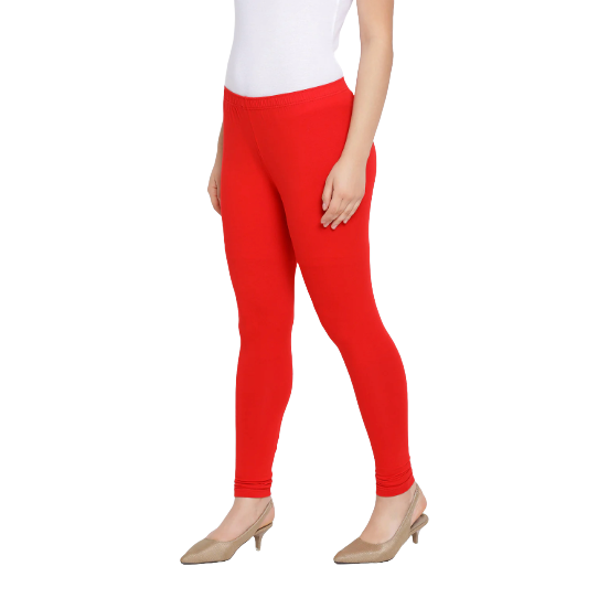 MAGUVA LARISA Ankle Length Legging - Light Weight & Stretchable - Red